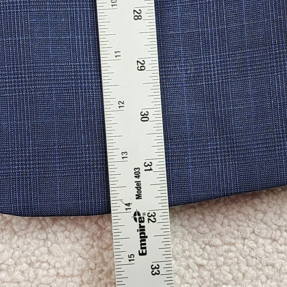 Jos A Bank Traveler Blazer Mens 41R Blue Glen Plaid 100% Wool Sport Coat Classic